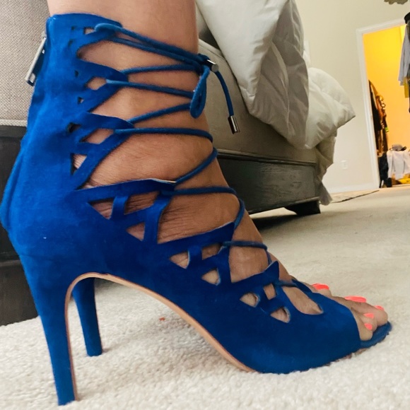 Joie size EU 39.5 lace up bootie. Blue suede. - Picture 2 of 5